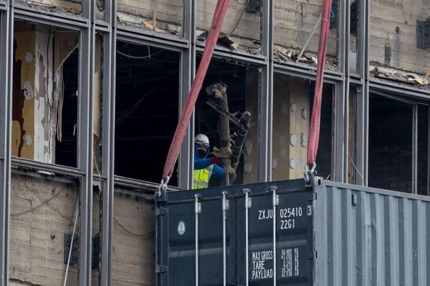 Zagreb: Nastavljeni radovi rušenja Vjesnika u Zagrebu