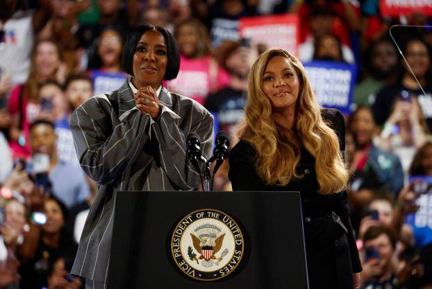 Democratic presidential nominee U.S. Vice President Harris campaigns in Houston