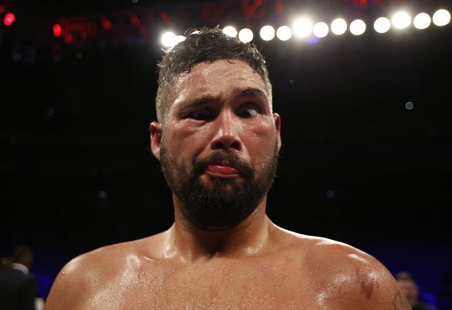 Tony Bellew celebrates winning his fight