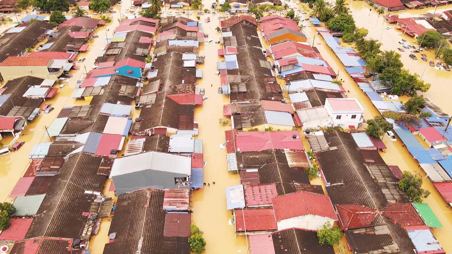 Flooded residential area in Hulu Langat, Selangor state