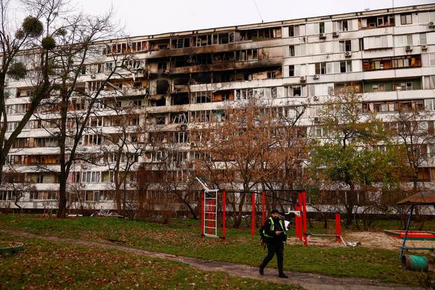 Aftermath of a Russian missile and drone attack in Kyiv