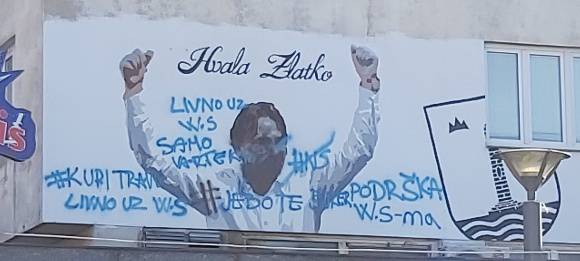 Dalićev mural u Livnu išarali porukama podrške Varteksu