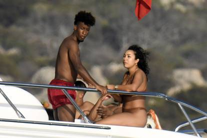 EXCLUSIVE: Bayern Munich star Kingsley Colman and girlfriend Sabrina Davud enjoy their holiday in a boat in Sardinia