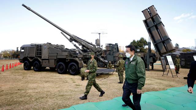 FILE PHOTO: Japan's Prime Minister Fumio Kishida visit JGSDF Camp Asaka