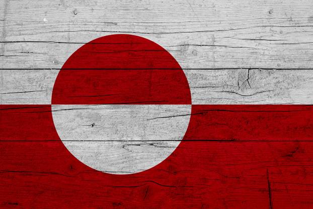 Flag of Greenland. Wooden texture of the flag of Greenland