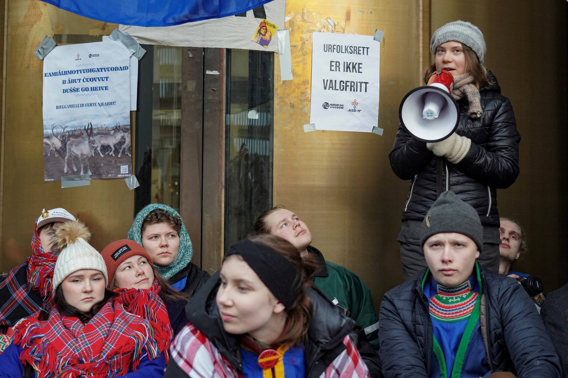 Demonstration against the Fosen wind turbine not being demolished in Oslo