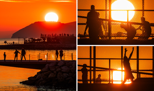 FOTO Magi&ccaron;ni zalazak sa &Zcaron;njana: &Ccaron;iovo u zlatnom sjaju dok djeca igraju ko&scaron;arku