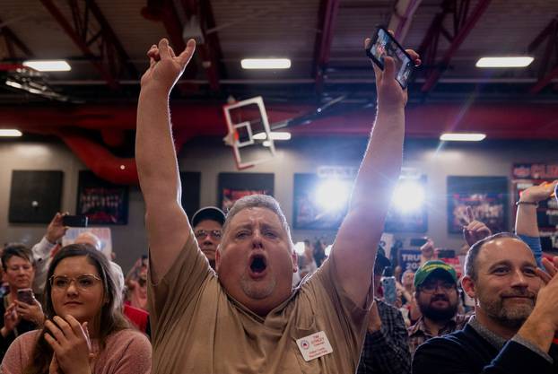 Former U.S. President and Republican presidential candidate Donald Trump campaigns in Clinton