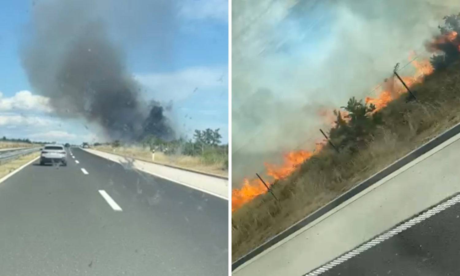 VIDEO Sletio s ceste u maslinik kod Nadina. Auto se zapalio: 'Izgorjelo je pola maslinika...'