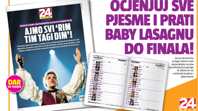 Dar čitateljima 24sata: Tablice za ocjenjivanje na Eurosongu!