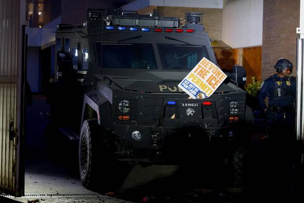 "No Kings" protest, in Portland