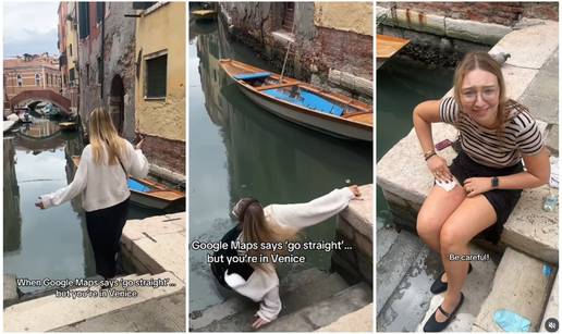 VIDEO Turistkinja u Veneciji pala u kanal i ozlijedila se: 'Google maps mi je dao pogrešne upute'