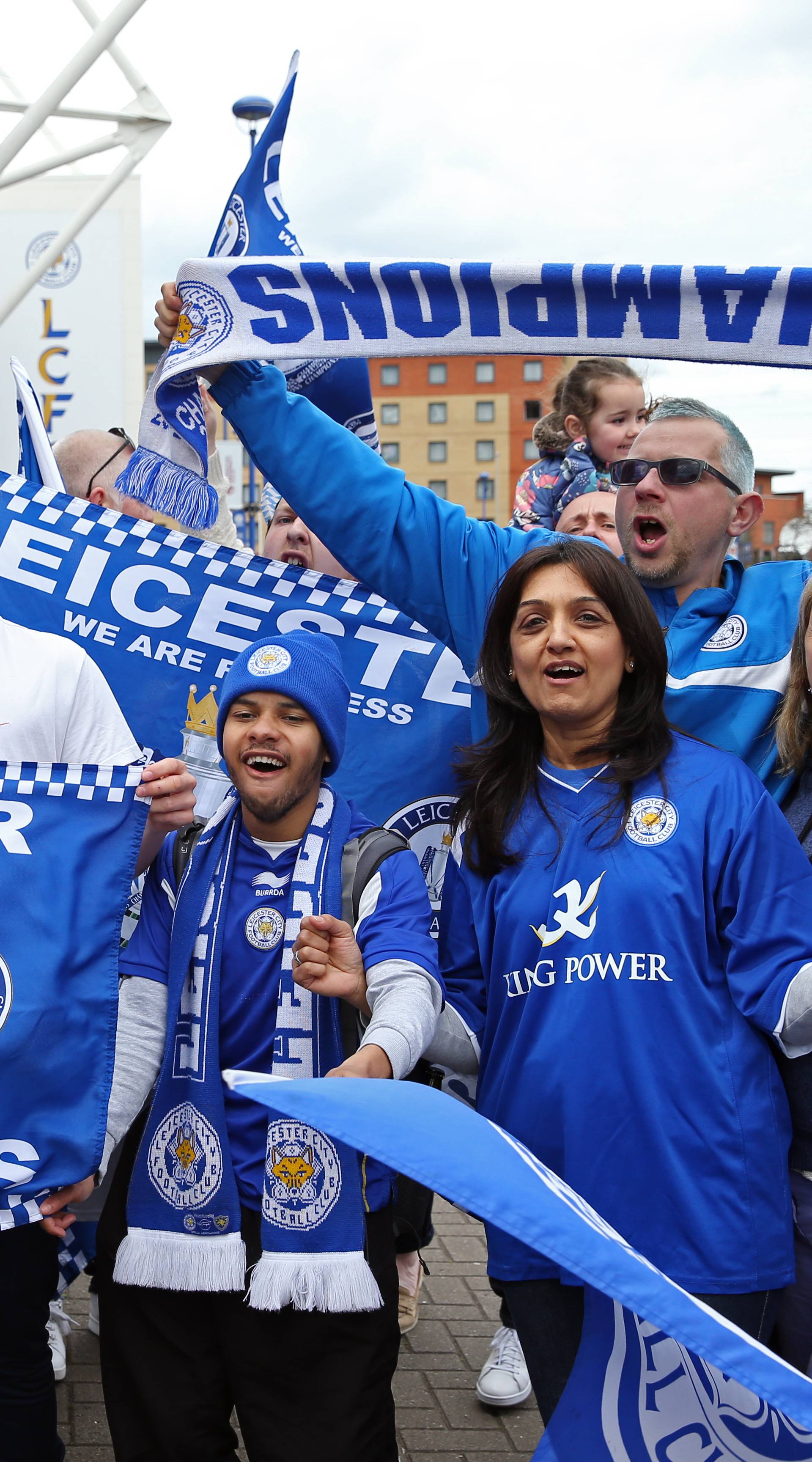 Leicester City celebrate winning Premier League title