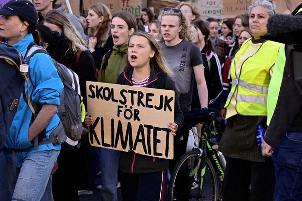 Fridays For Future climate strike ahead of the general elections, in Stockholm