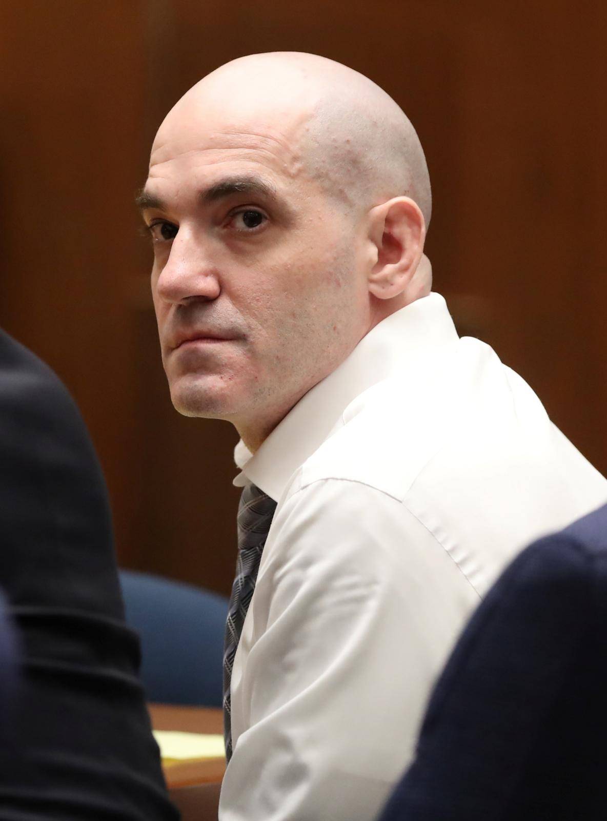 Michael Gargiulo sits in court during his murder trial in Los Angeles