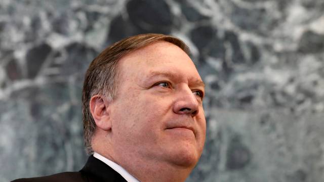 FILE PHOTO: U.S. Secretary of State Mike Pompeo holds press briefing at U.N. headquarters in New York