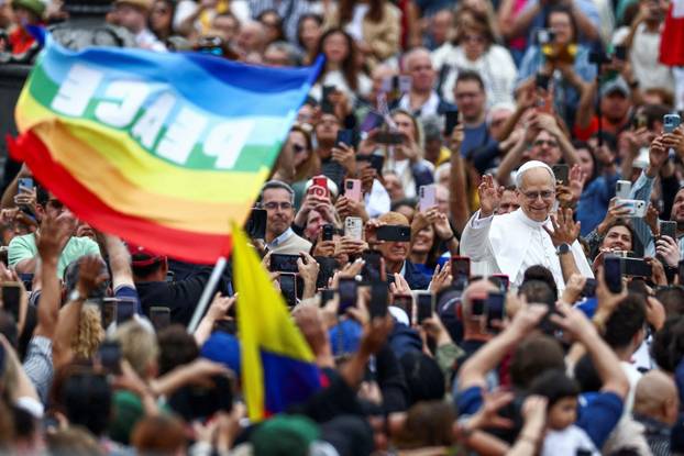 FILE PHOTO: Pope Leo XIV holds his first general audience in St. Peter's Square, at the Vatican