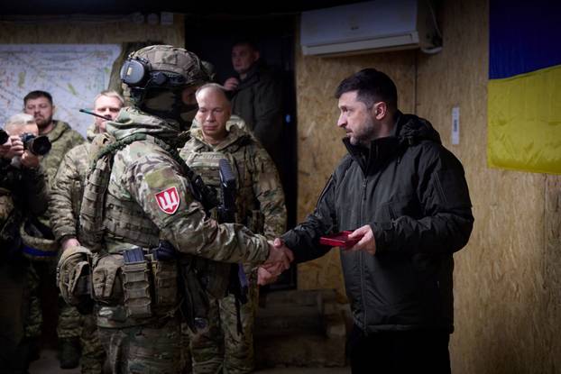 Ukraine's President Zelenskiy visits the frontline town of Kupiansk