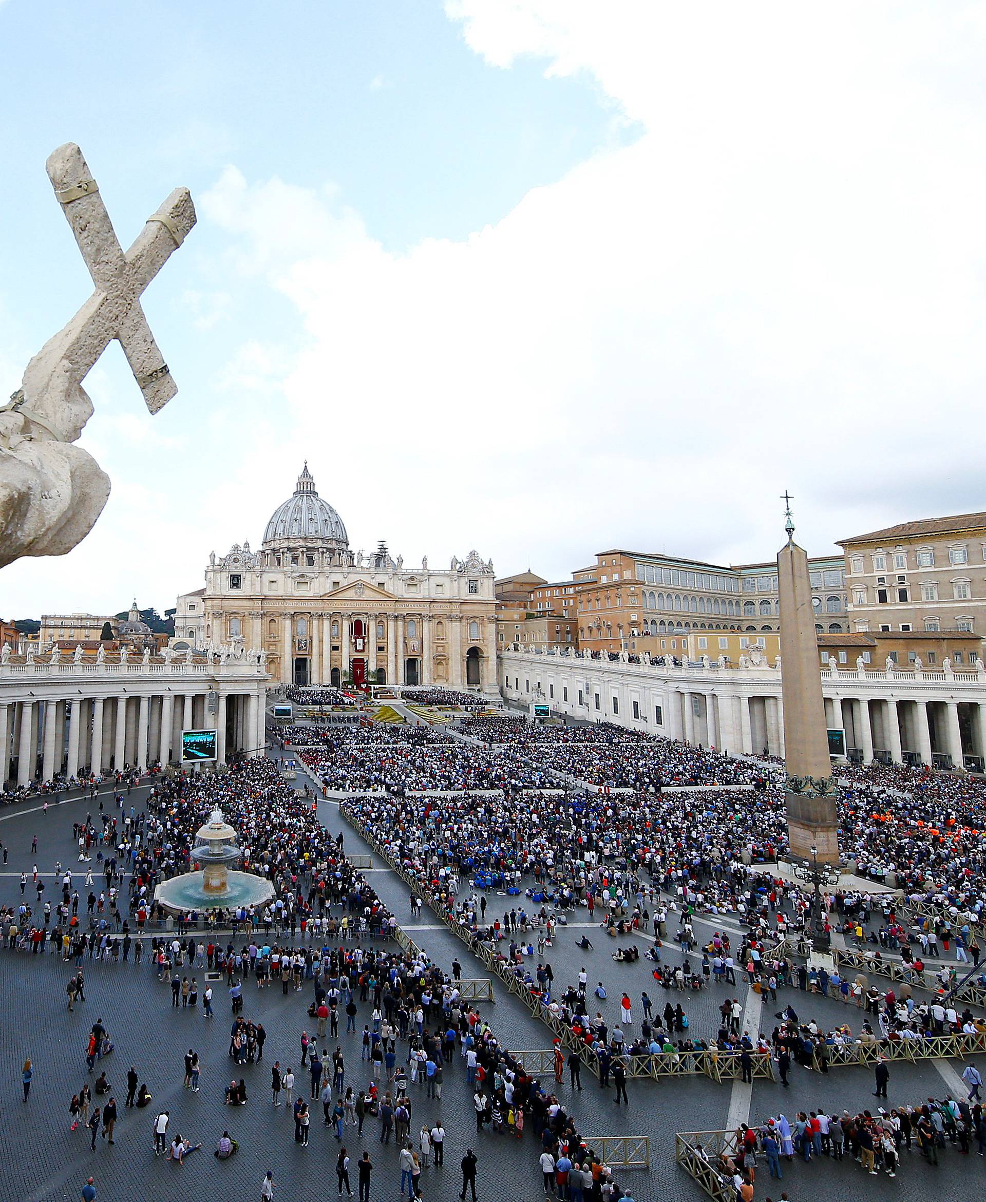 Pope Francis leads the Easter mass in Saint Peter's Square at the Vatican