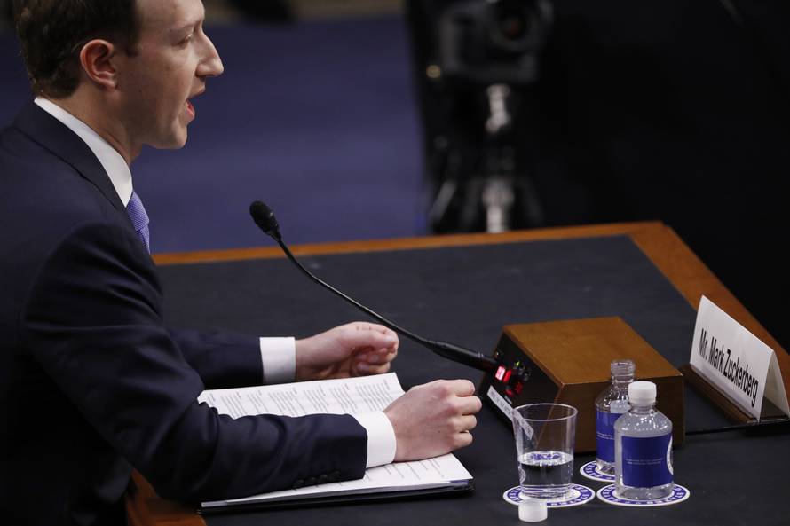 Facebook CEO Zuckerberg testifies before a U.S. Senate joint hearing on Capitol Hill in Washington