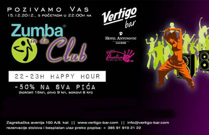'Zumba in the club party':  U subotu plešite u klubu Vertigo
