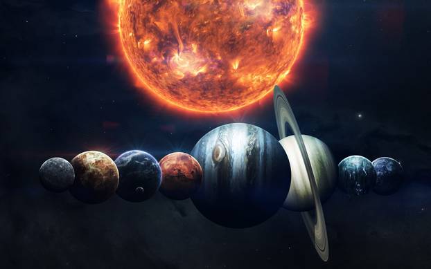 Science fiction space wallpaper, incredibly beautiful planets, g