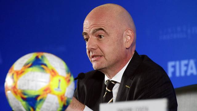 FIFA President Gianni Infantino attends the association's council meeting in Shanghai