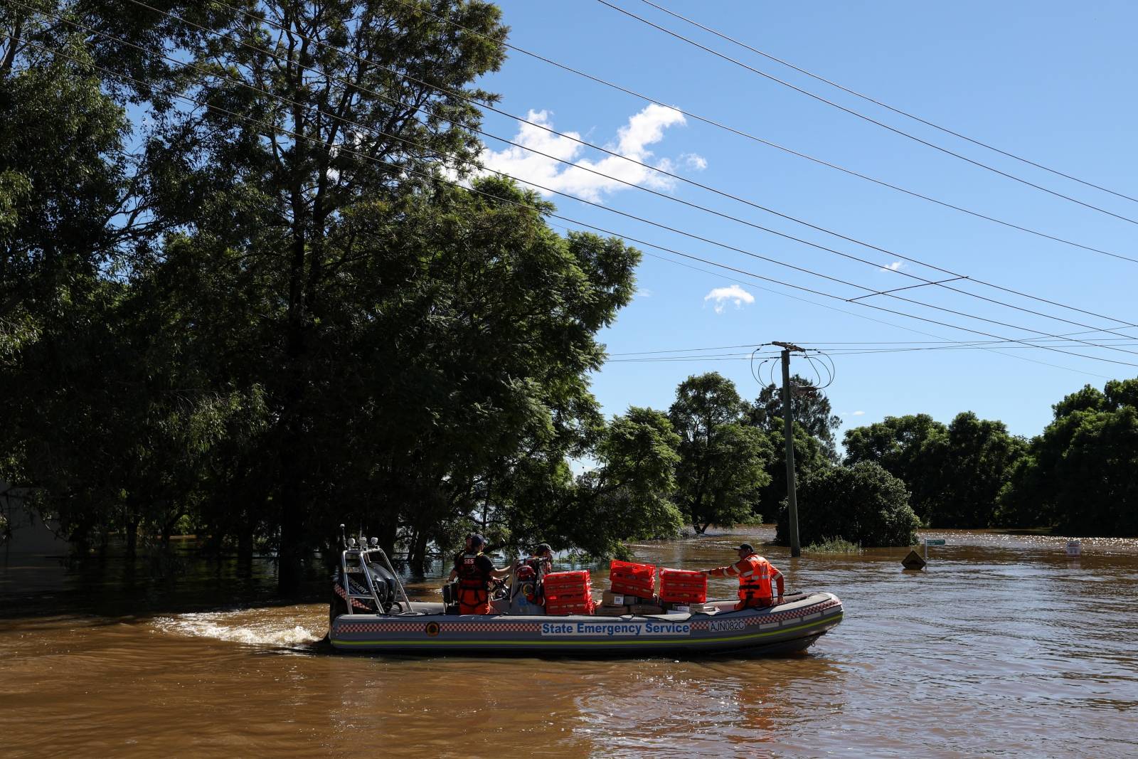 Severe flooding affects the suburb of Windsor in western Sydney