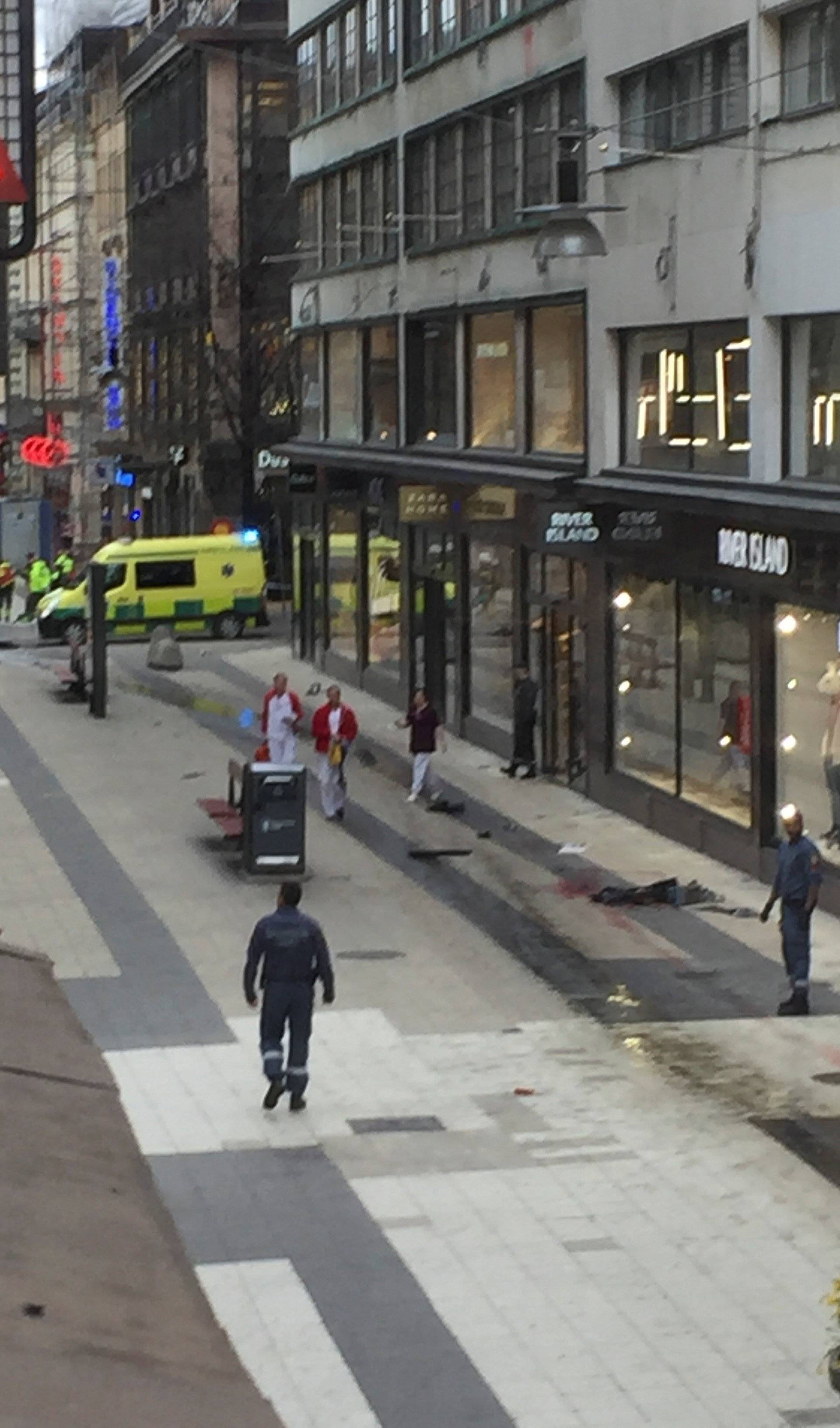 Three people killed in incident when a truck was driven Friday April 7 2017 into a department store in central Stockholm