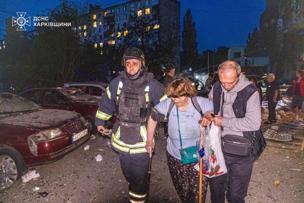 Aftermath of a Russian drone attack in Kharkiv