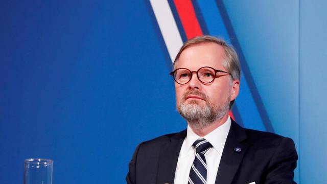 FILE PHOTO: Leader of Civic Democratic Party (ODS) and Together (SPOLU) coalition candidate for prime minister Petr Fiala attends the last radio debate before the country's parliamentary election in Prague