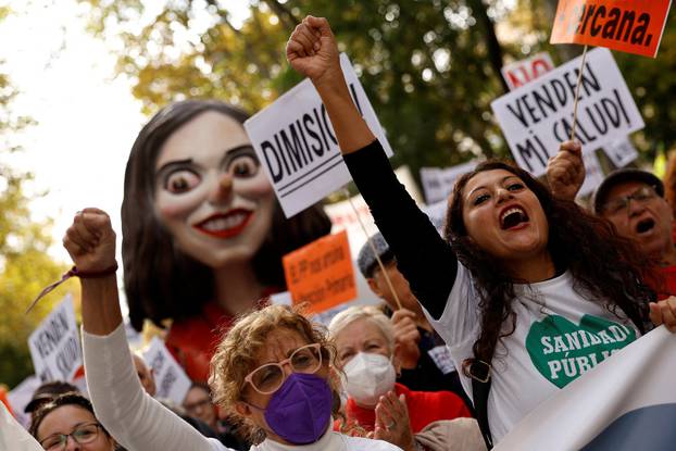 March against the public health care project, in Madrid