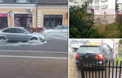 U samo 10-ak minuta centar Virovitice poplavio je od kiše