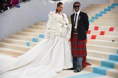 Rihanna And ASAP Rocky Arrive At 2023 Met Gala Celebrating 'Karl Lagerfeld: A Line Of Beauty'