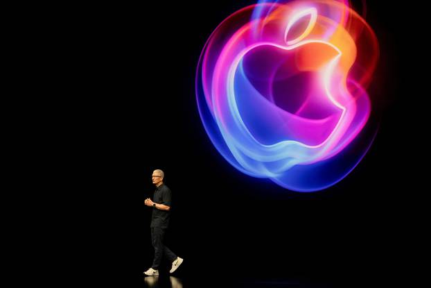 Apple holds an event at the Steve Jobs Theater on its campus in Cupertino