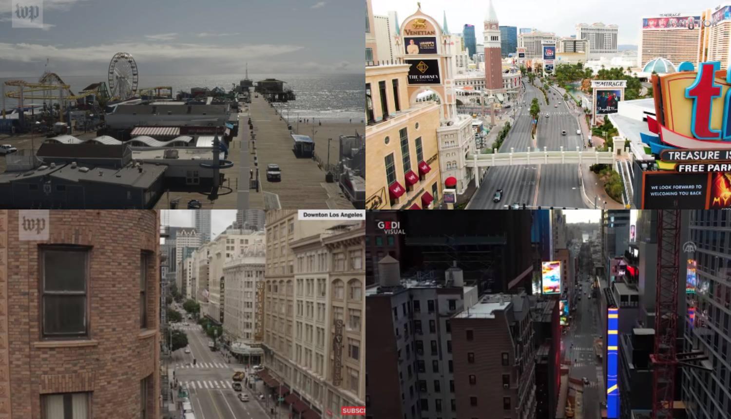 'Gradovi duhova' - dronom su snimljene prazne ulice SAD-a