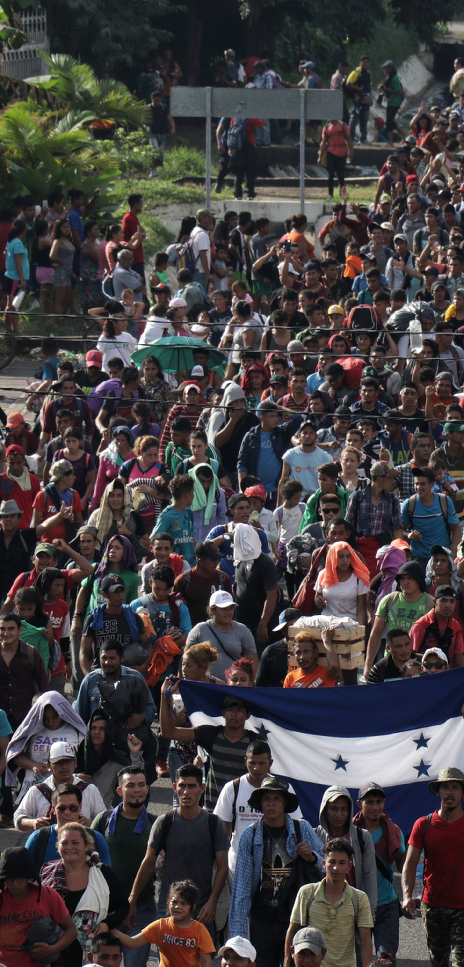 Central American migrants on their way to the USA