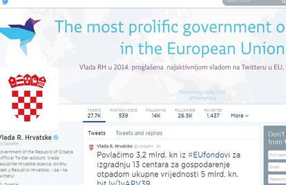 Naša je Vlada najaktivnija na Twitteru u Europskoj uniji