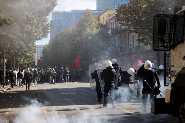 Anti-government protest by students in Tirana
