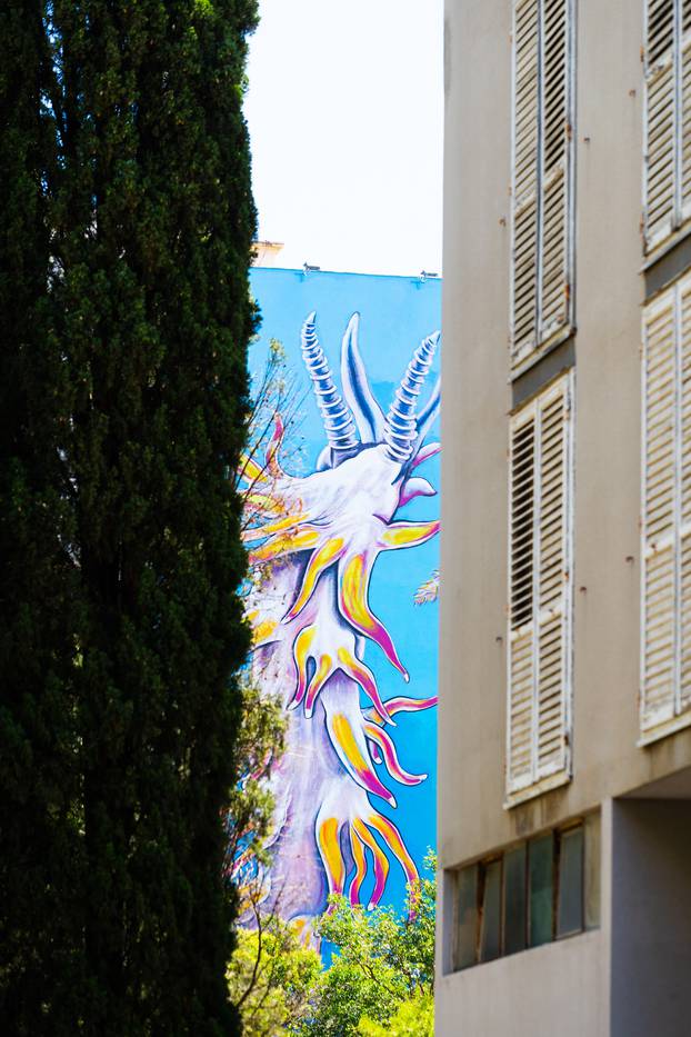 Split: Završen je mural morskog puža u Šimićevoj ulici na Blatinama