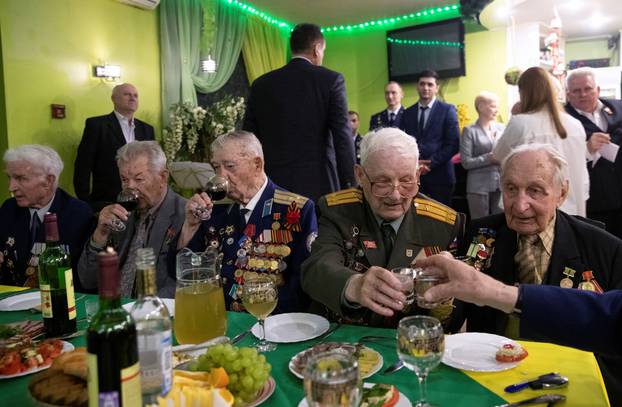 The Wider Image: Russian WW2 veteran, 100, calls for peace on Victory Day