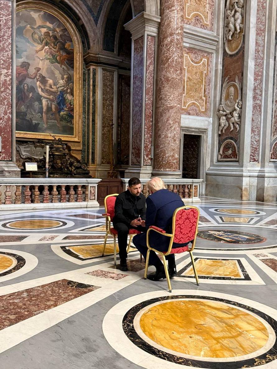 Ukraine's President Zelenskiy meeting U.S. President Trump at the Vatican