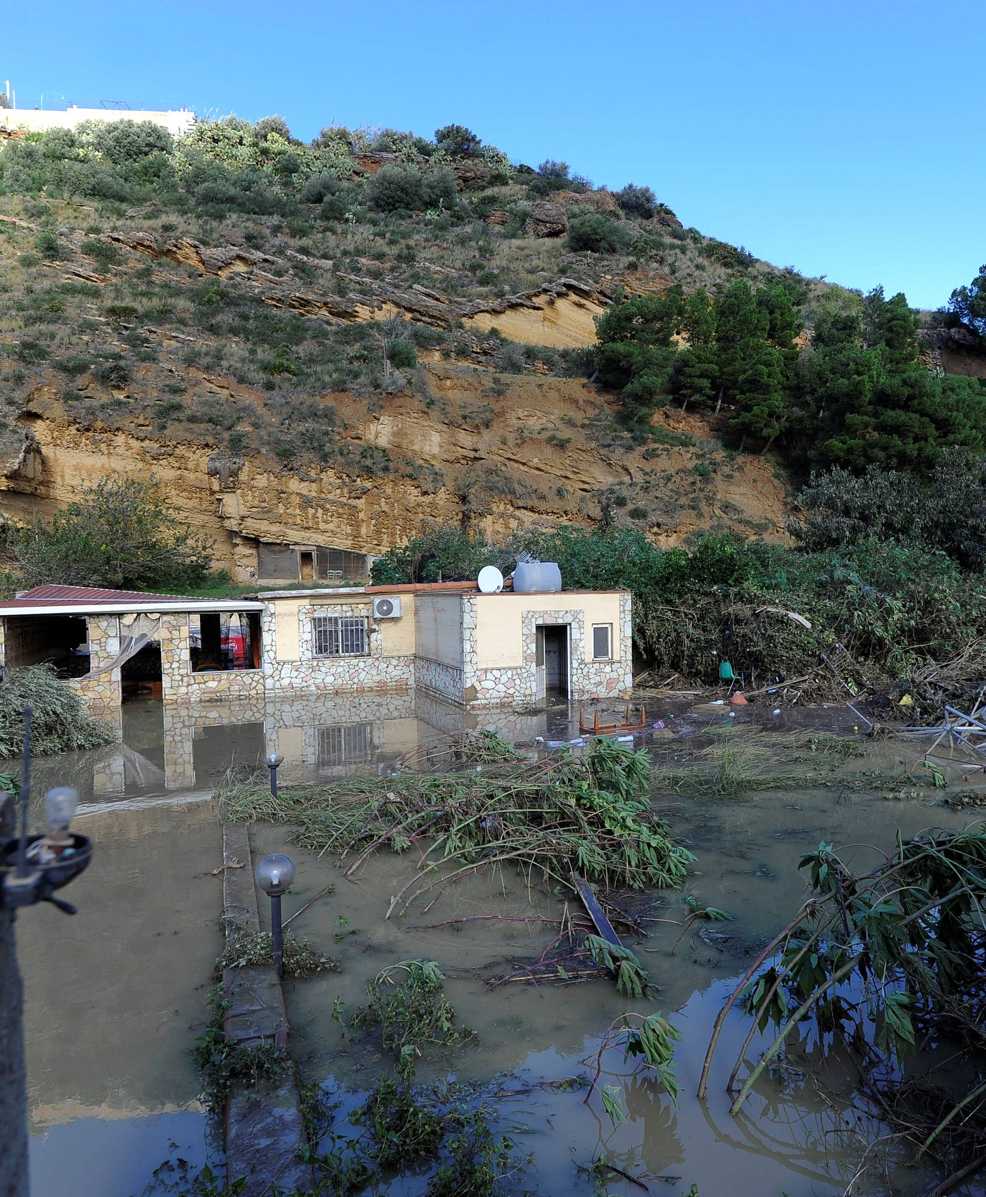 General view of the house where people died after the river Milicia flooded in Casteldaccia near Palermo