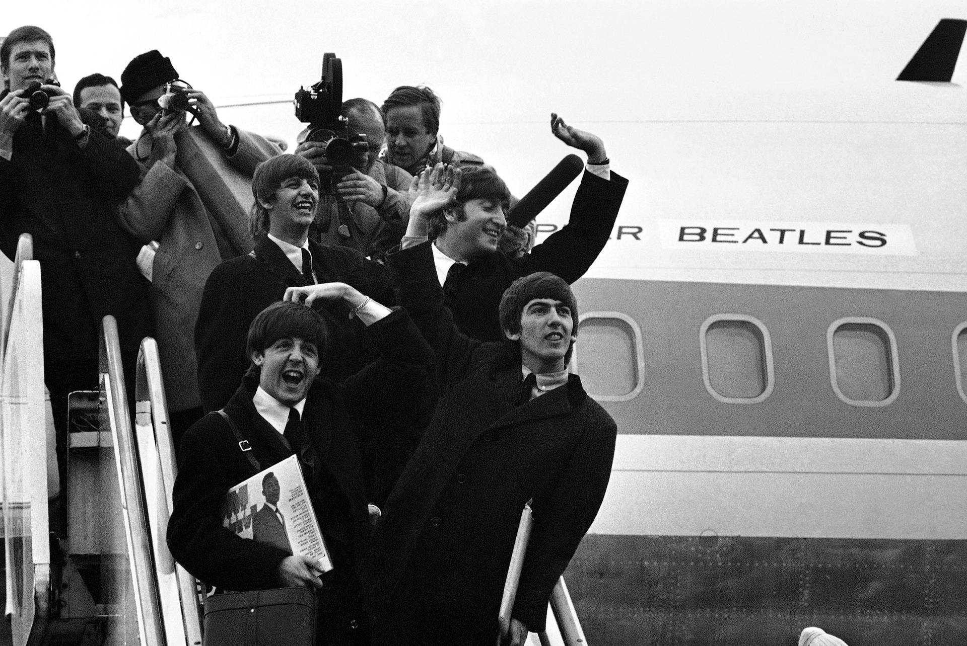 England Beatles at London Airport