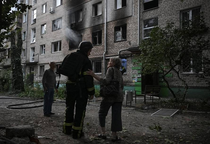 Aftermath of a Russian drone and missile strike in Zaporizhzhia