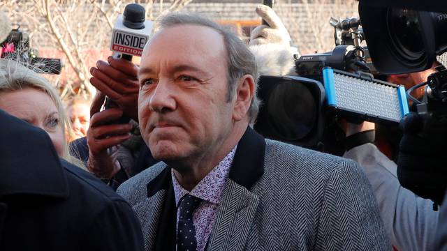 Actor Kevin Spacey arrives to face a sexual assault charge at Nantucket District Court in Nantucket