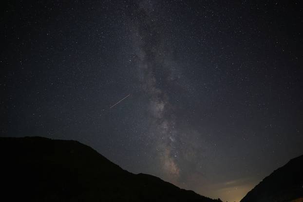 Annual Perseid meteor shower at Shebenik National Park, in Fushe Stude, Albania