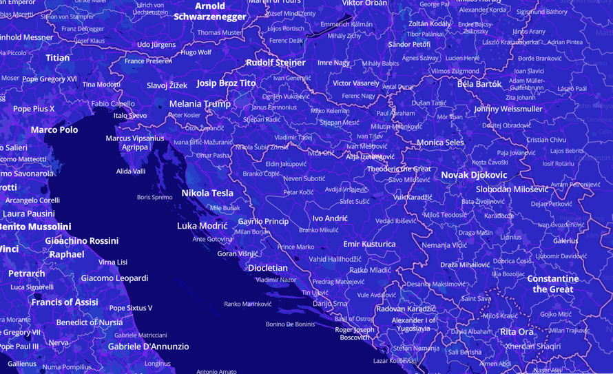 Nova interaktivna karta: Saznajte tko je najpoznatiji čovjek iz vašeg rodnog mjesta