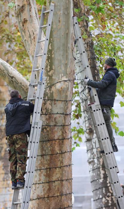 FOTO Zagreb se priprema za Advent: Postavljaju lampice po gradu, a u izgradnji i klizalište