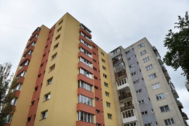 Perspective,View,Of,Flat,Of,Blocks,From,Communist,Period,,Worn